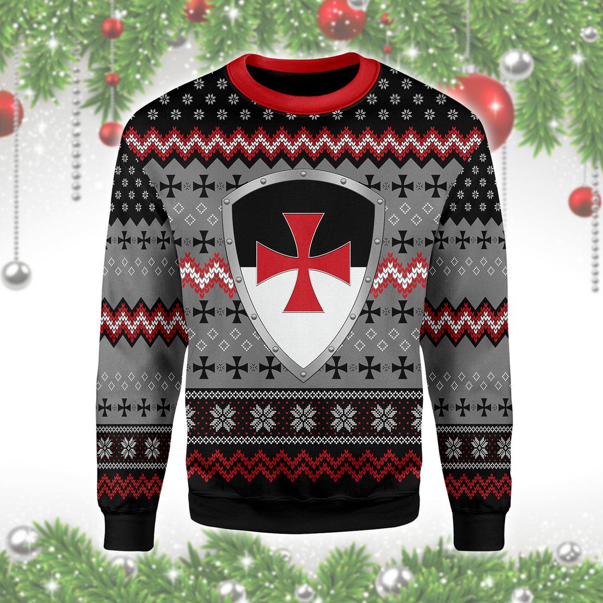Gearhomie Knight Templar Christmas Ugly Sweater - Gearhomie.com