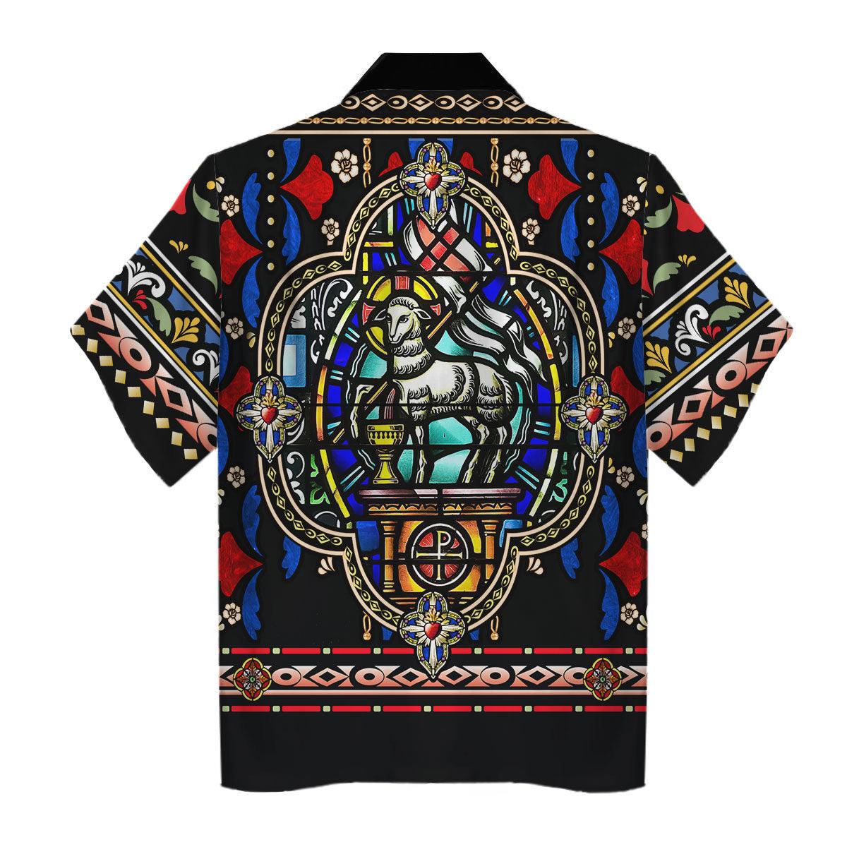 CustomsPig Knight Templar Stained Glass Hawaiian Shirt Polo Shirt - CustomsPig.com