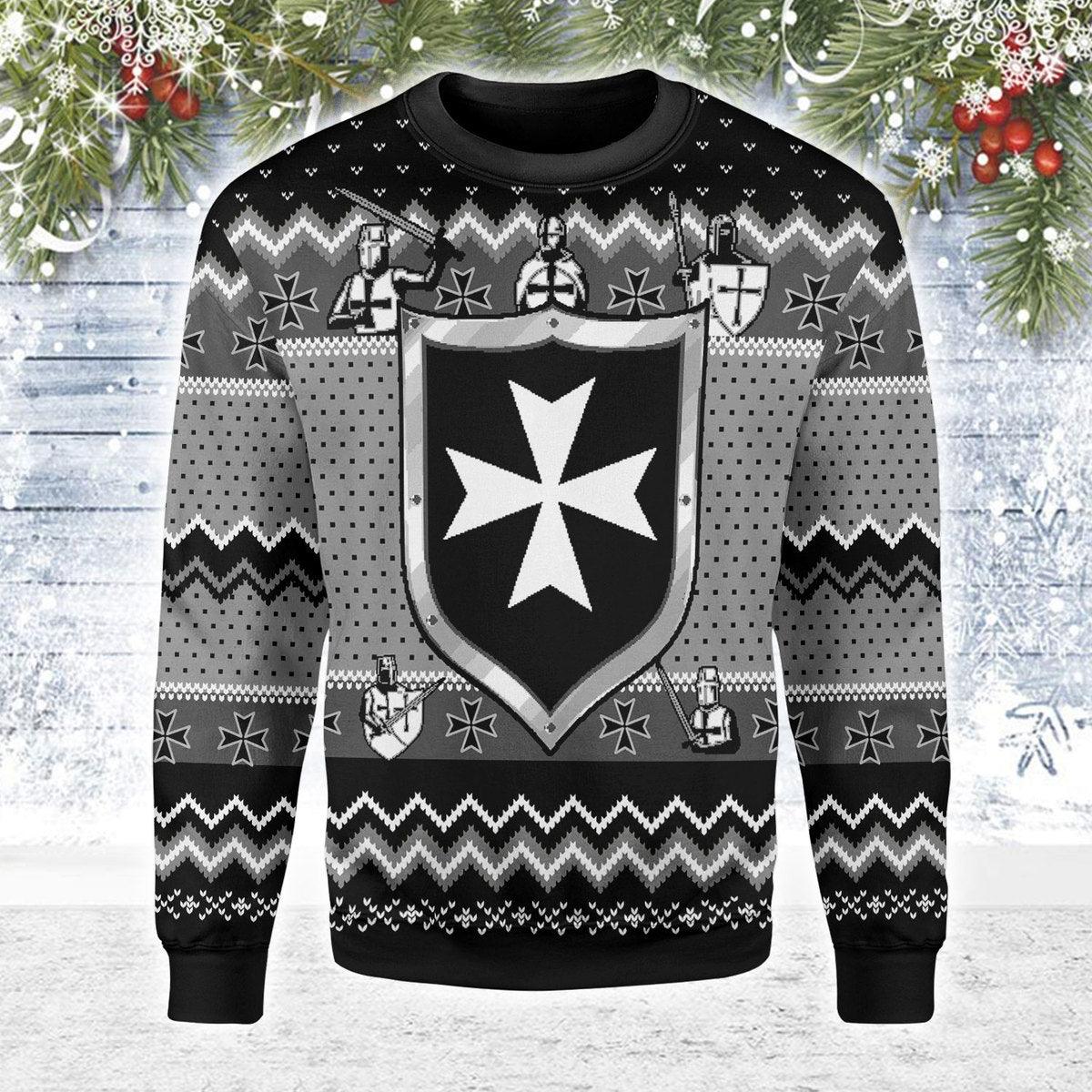 Gearhomie Knights Hospitaller Christmas Ugly Sweater - Gearhomie.com
