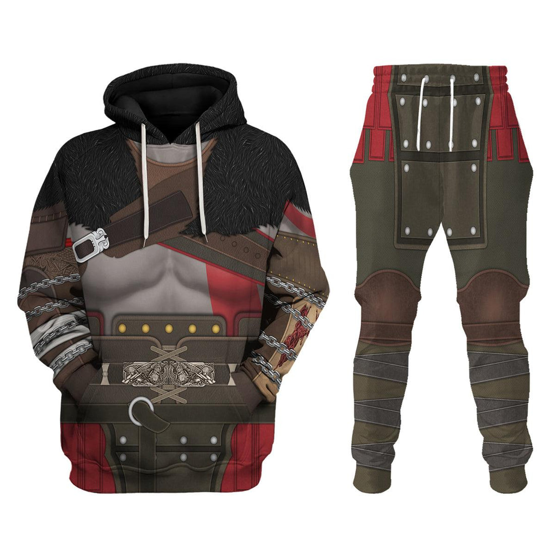 CustomsPig Kratos Costume Hoodie Sweatshirt T-Shirt Sweatpants - CustomsPig.com