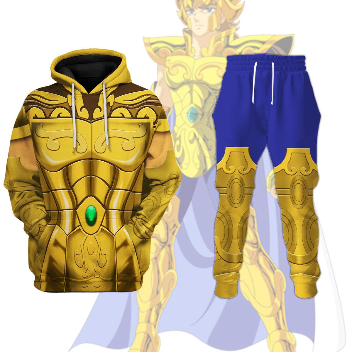 Gearhomie Leo Aiolia Saint Seiya Costume Hoodie Sweatshirt T-Shirt Tracksuit - DucG