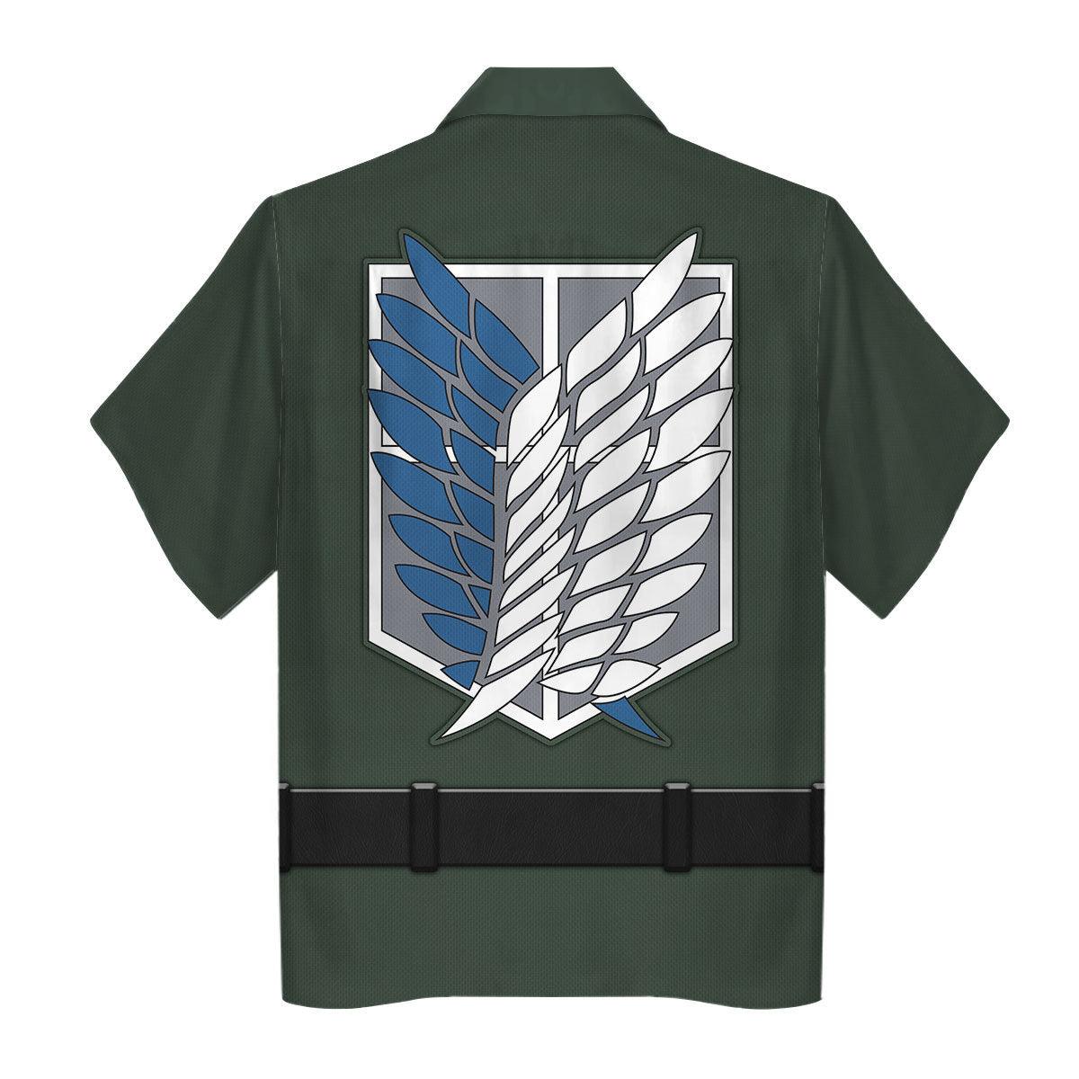 Gearhomie Levi Ackerman Survey Corps Green Hoodie Sweatshirt T-Shirt Sweatpants - Gearhomie.com