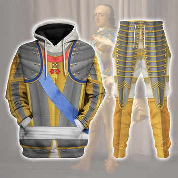 Gearhomie Louis Louis XV of France Armour Costume All Over Print Hoodie Sweatshirt T-Shirt Tracksuit - Gearhomie.com