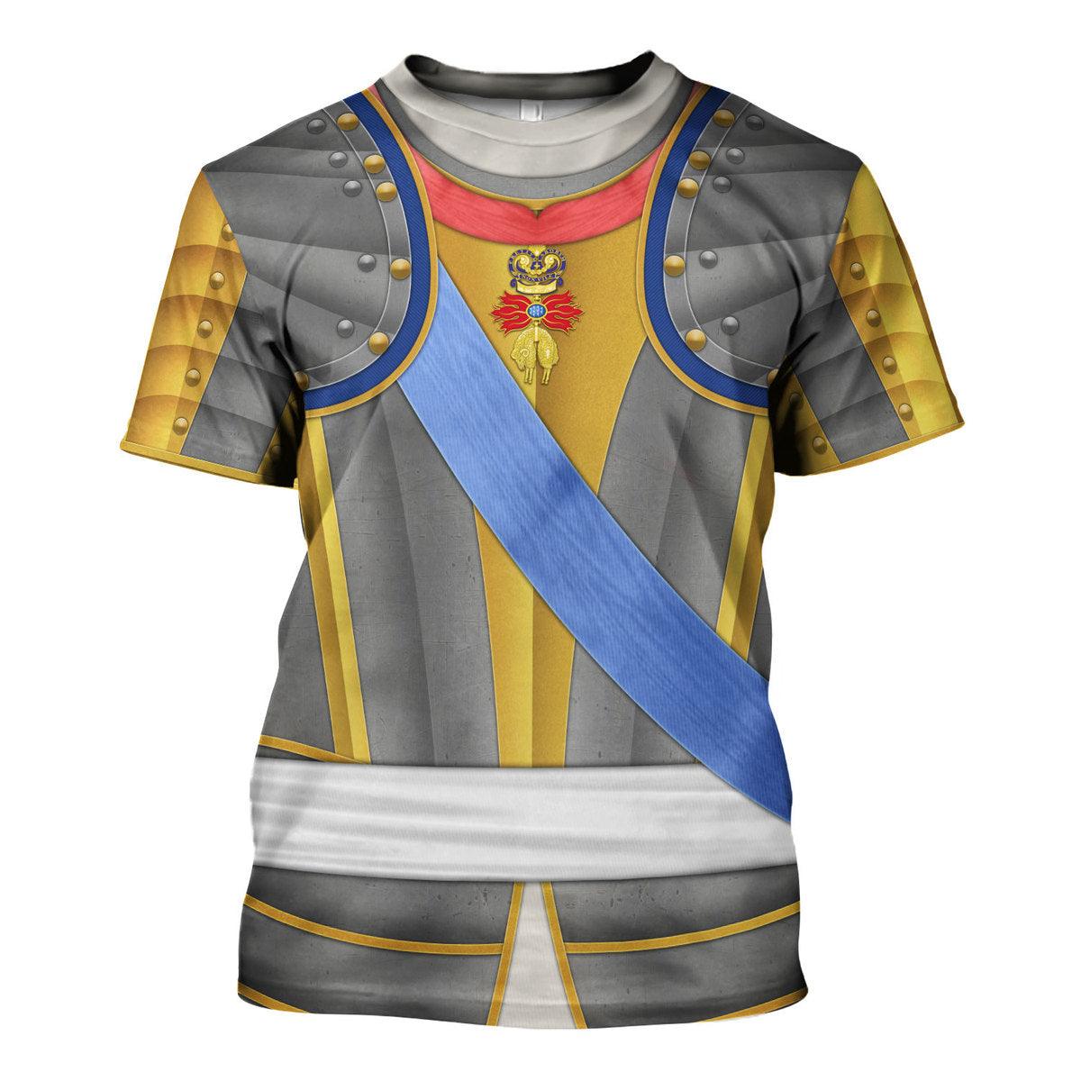 Gearhomie Louis Louis XV of France Armour Costume All Over Print Hoodie Sweatshirt T-Shirt Tracksuit - Gearhomie.com
