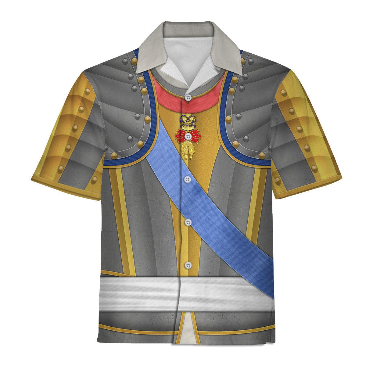 Gearhomie Louis Louis XV of France Armour Costume All Over Print Hoodie Sweatshirt T-Shirt Tracksuit - Gearhomie.com