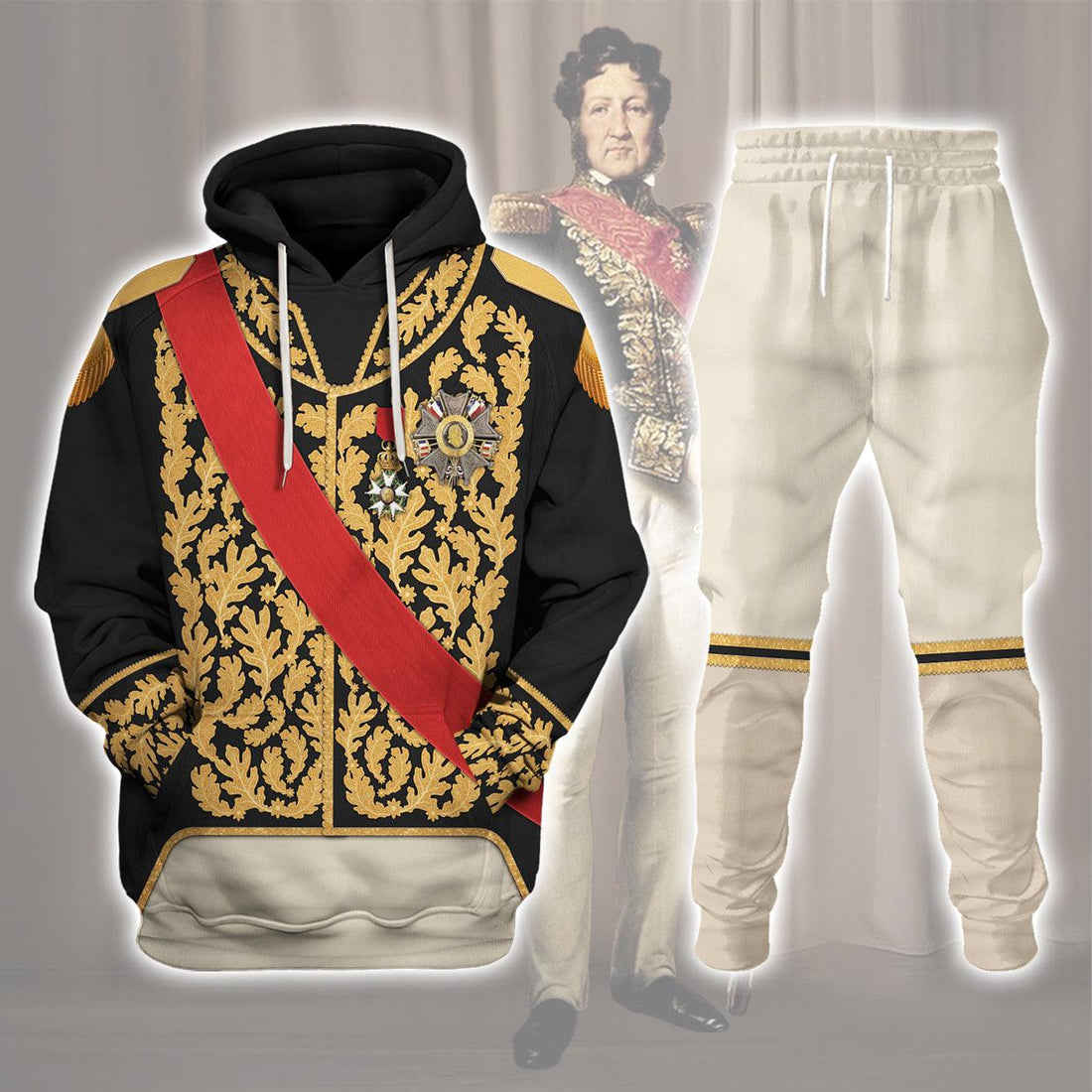 Gearhomie Louis Philippe I of France in Coronation Robes Uniform All Over Print Hoodie Sweatshirt T-Shirt Tracksuit - Gearhomie.com