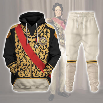 Gearhomie Louis Philippe I of France in Coronation Robes Uniform All Over Print Hoodie Sweatshirt T-Shirt Tracksuit - Gearhomie.com
