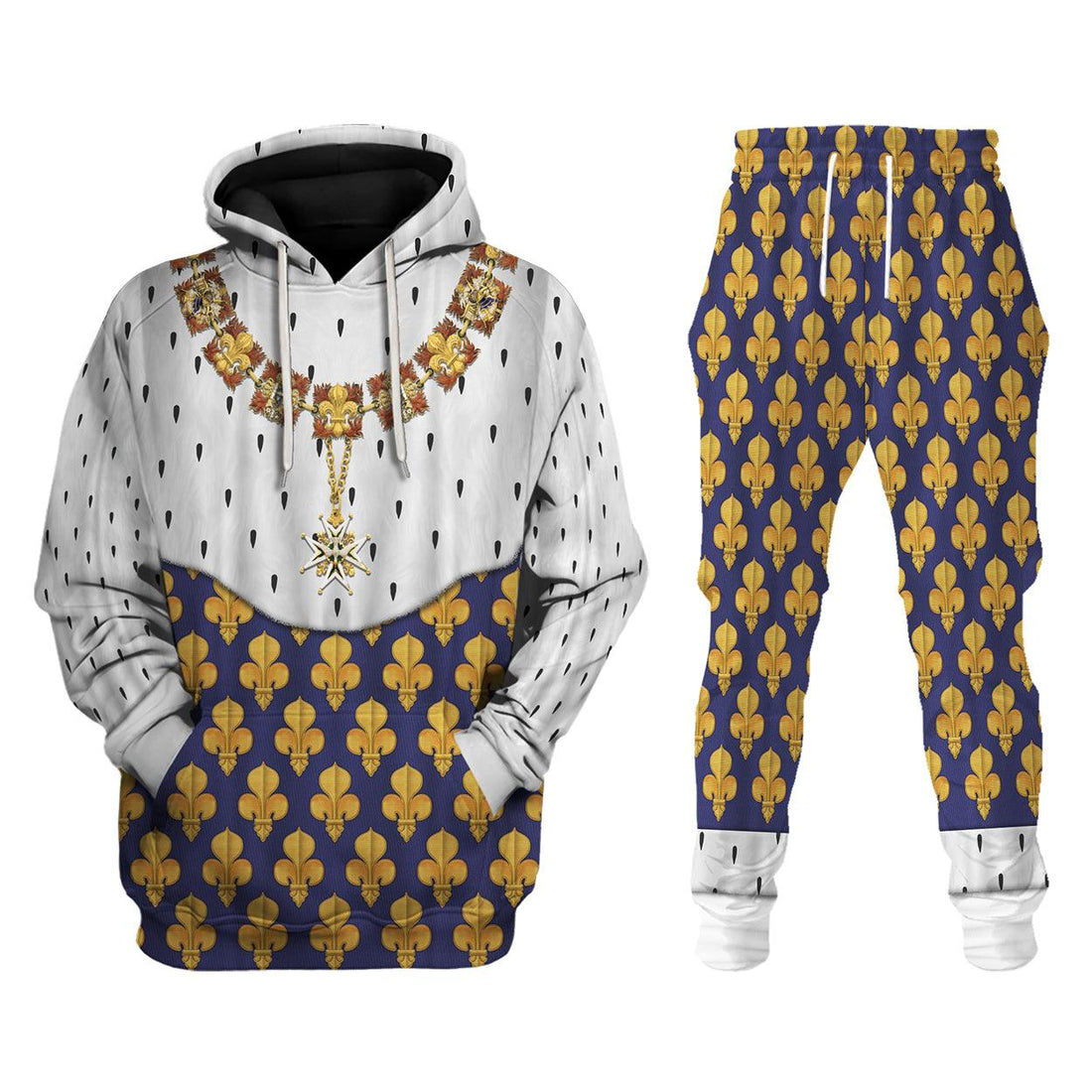Gearhomie Louis XIII of France in Coronation Robes Costume All Over Print Hoodie Sweatshirt T-Shirt Tracksuit - Gearhomie.com