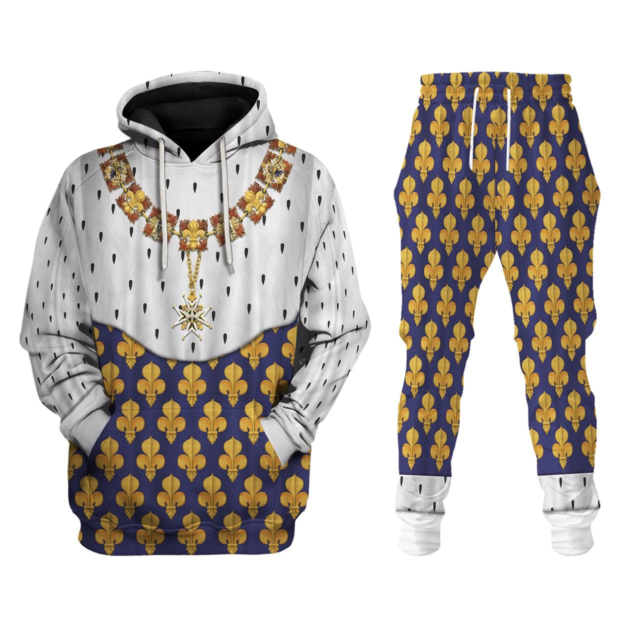 Gearhomie Louis XIII of France in Coronation Robes Costume All Over Print Hoodie Sweatshirt T-Shirt Tracksuit - Gearhomie.com