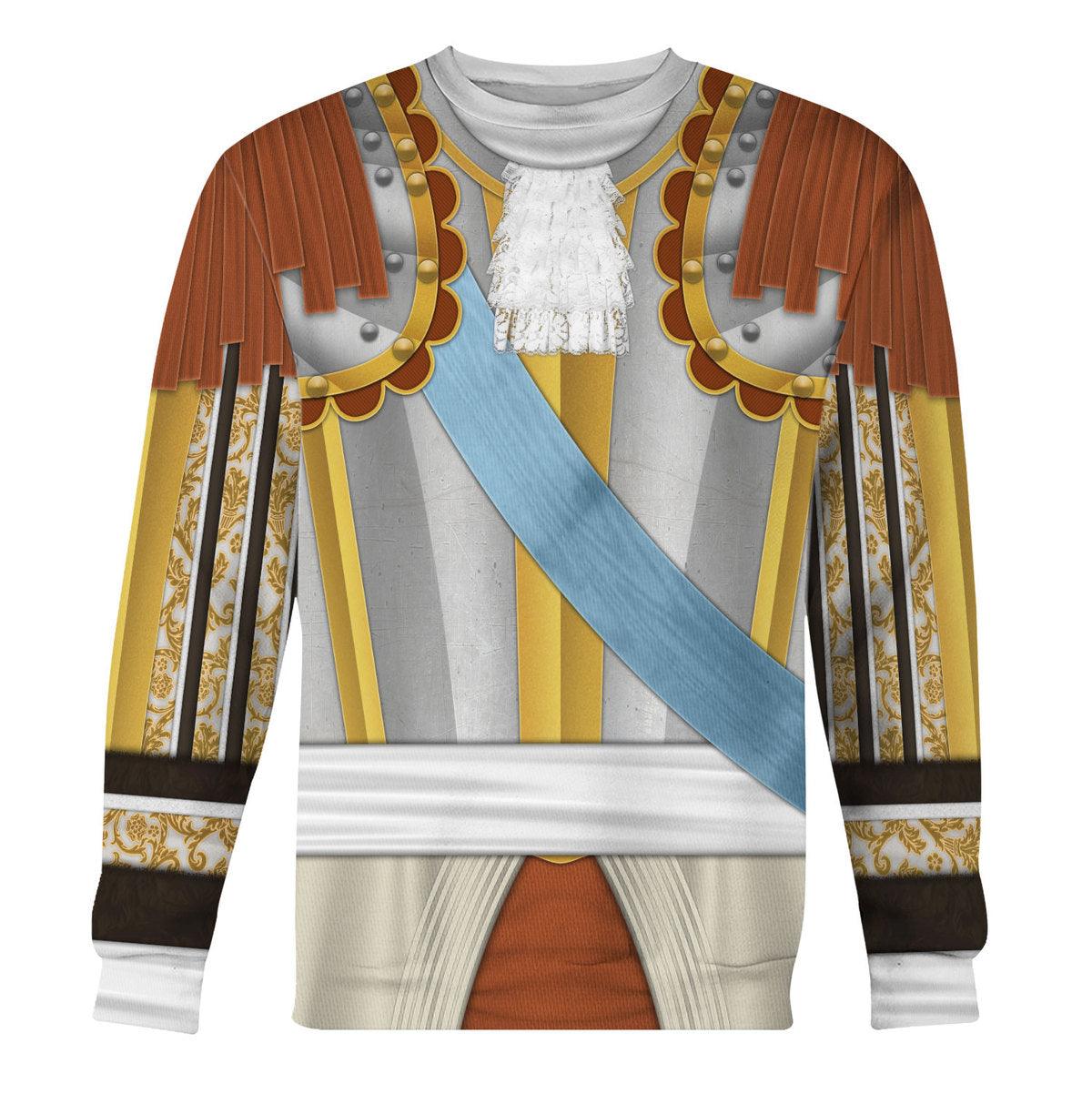 Gearhomie Louis XIV of France Armour Costume All Over Print Hoodie Sweatshirt T-Shirt Tracksuit - Gearhomie.com