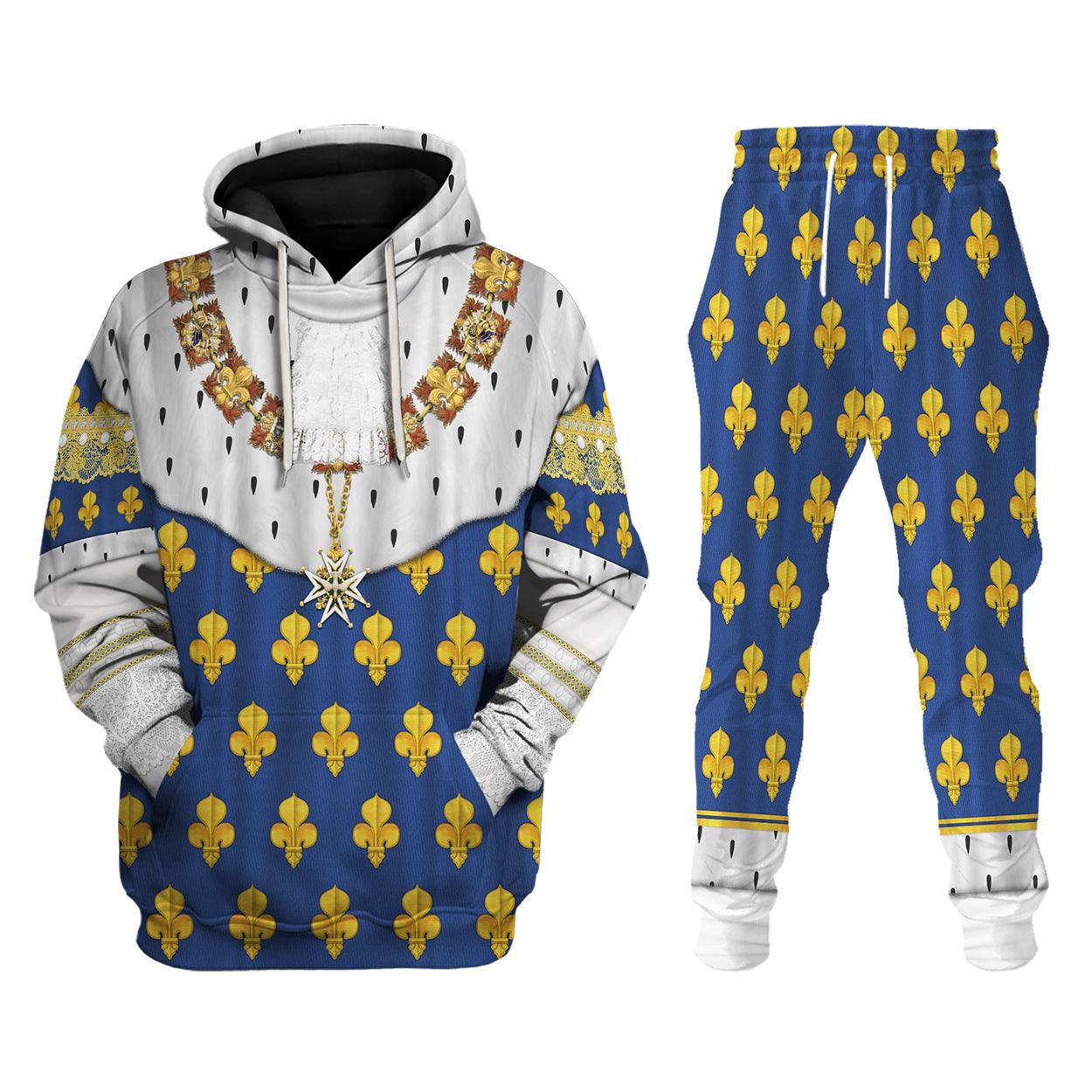 Gearhomie Louis XIV of France in Coronation Robes Costume All Over Print Hoodie Sweatshirt T-Shirt Tracksuit - Gearhomie.com