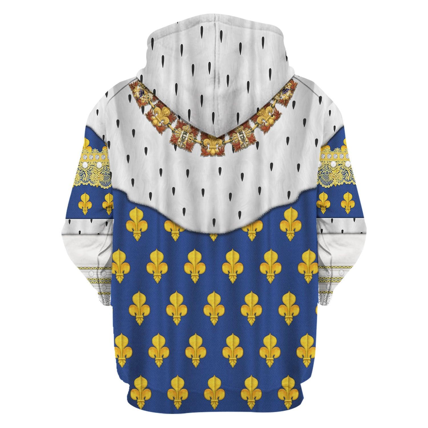 Gearhomie Louis XIV of France in Coronation Robes Costume All Over Print Hoodie Sweatshirt T-Shirt Tracksuit - Gearhomie.com