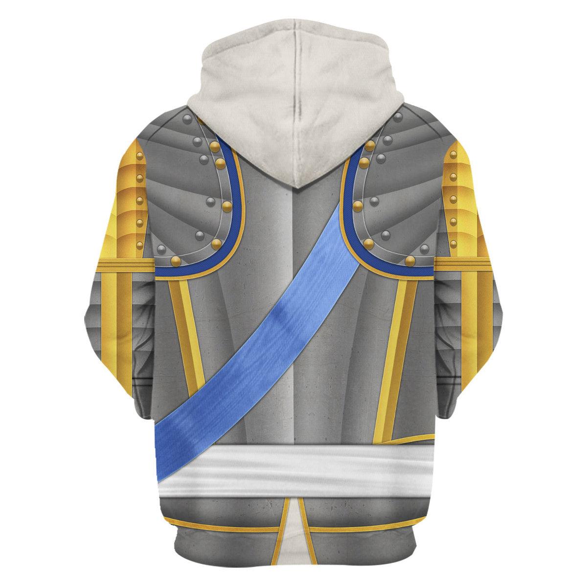 Gearhomie Louis XV of France Armour Costume All Over Print Hoodie Sweatshirt T-Shirt Tracksuit - Gearhomie.com