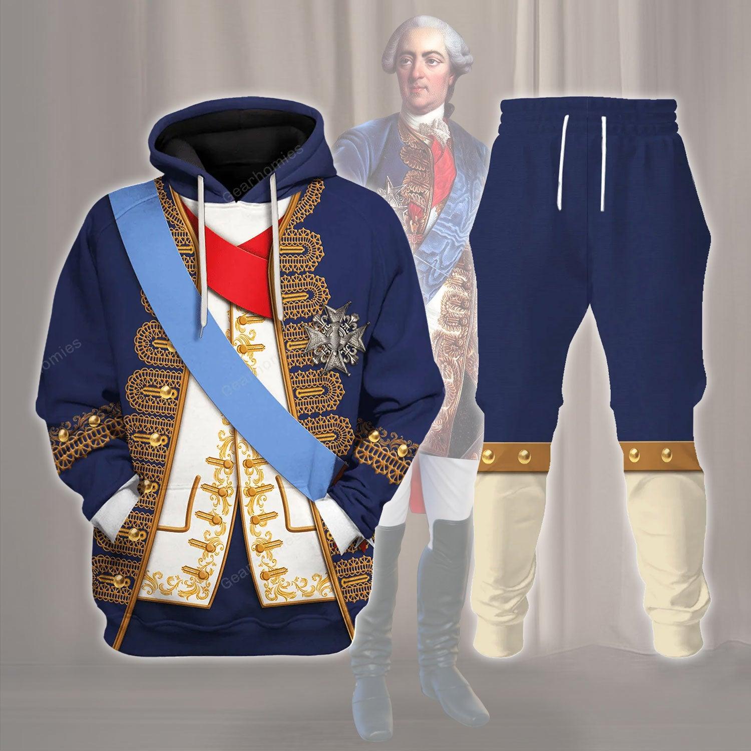 Gearhomie Louis XV of France Costume Hoodie Sweatshirt T-Shirt Tracksuit - Gearhomie.com