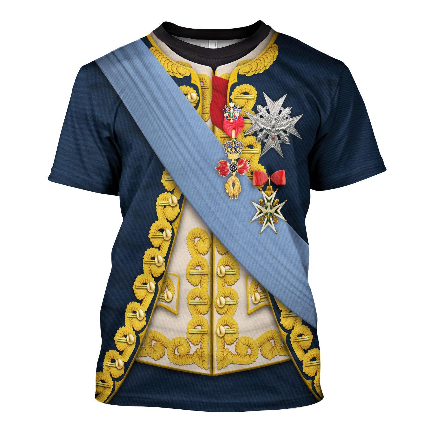 Gearhomie Louis XV of France In 1763 Uniform All Over Print Hoodie Sweatshirt T-Shirt Tracksuit - Gearhomie.com