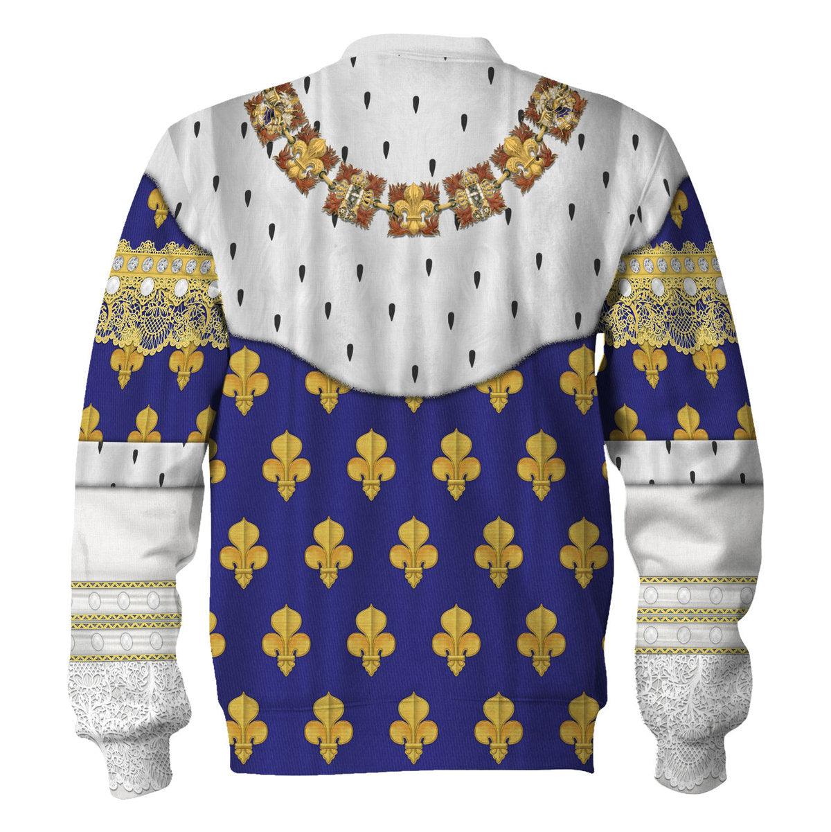 Oodiegang Louis XV of France in Coronation Robes Costume All Over Print Hoodie Sweatshirt T-Shirt Tracksuit - Oodiegang.com