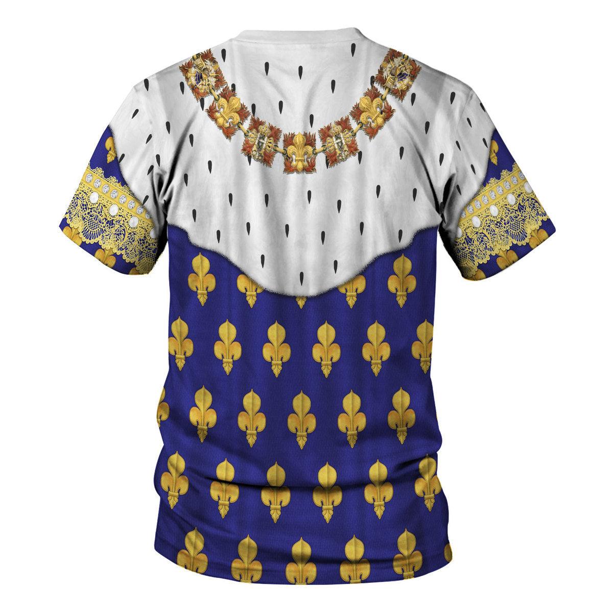 Gearhomie Louis XV of France in Coronation Robes Costume All Over Print Hoodie Sweatshirt T-Shirt Tracksuit - Gearhomie.com