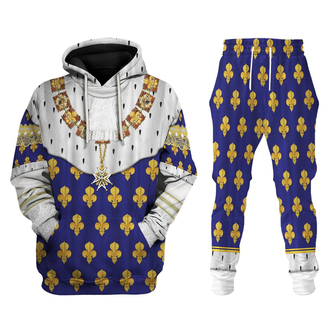 Gearhomie Louis XV of France in Coronation Robes Costume All Over Print Hoodie Sweatshirt T-Shirt Tracksuit - Gearhomie.com