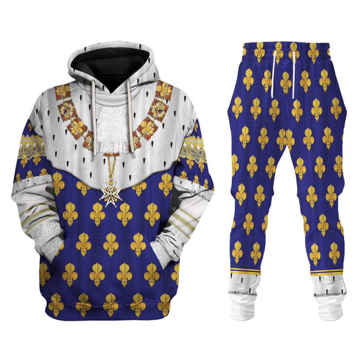 Gearhomie Louis XV of France in Coronation Robes Costume All Over Print Hoodie Sweatshirt T-Shirt Tracksuit - Gearhomie.com