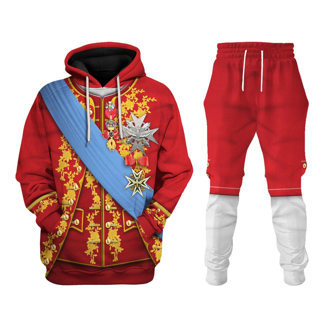 Gearhomie Louis XV of France Uniform All Over Print Hoodie Sweatshirt T-Shirt Tracksuit - Gearhomie.com