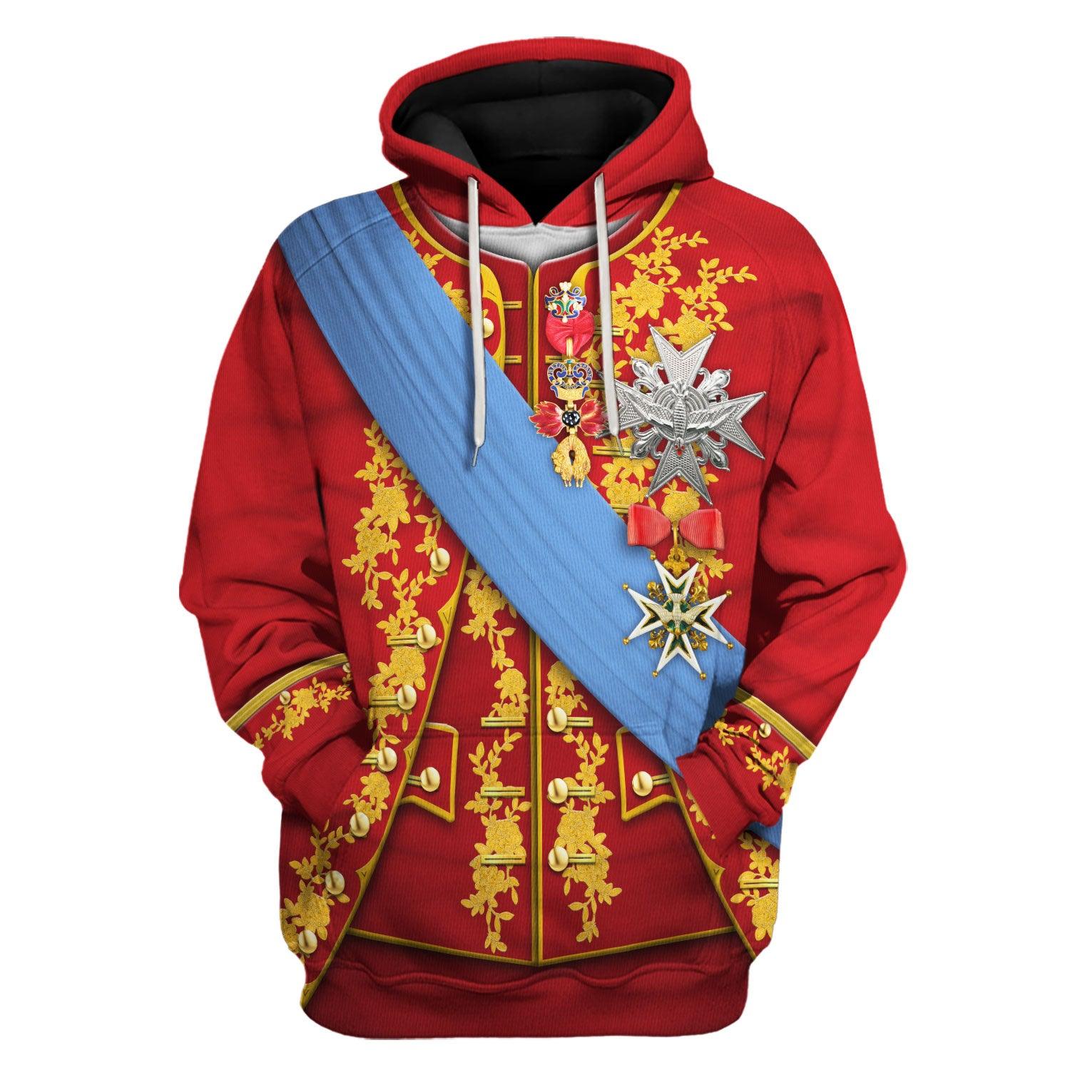 Gearhomie Louis XV of France Uniform All Over Print Hoodie Sweatshirt T-Shirt Tracksuit - Gearhomie.com