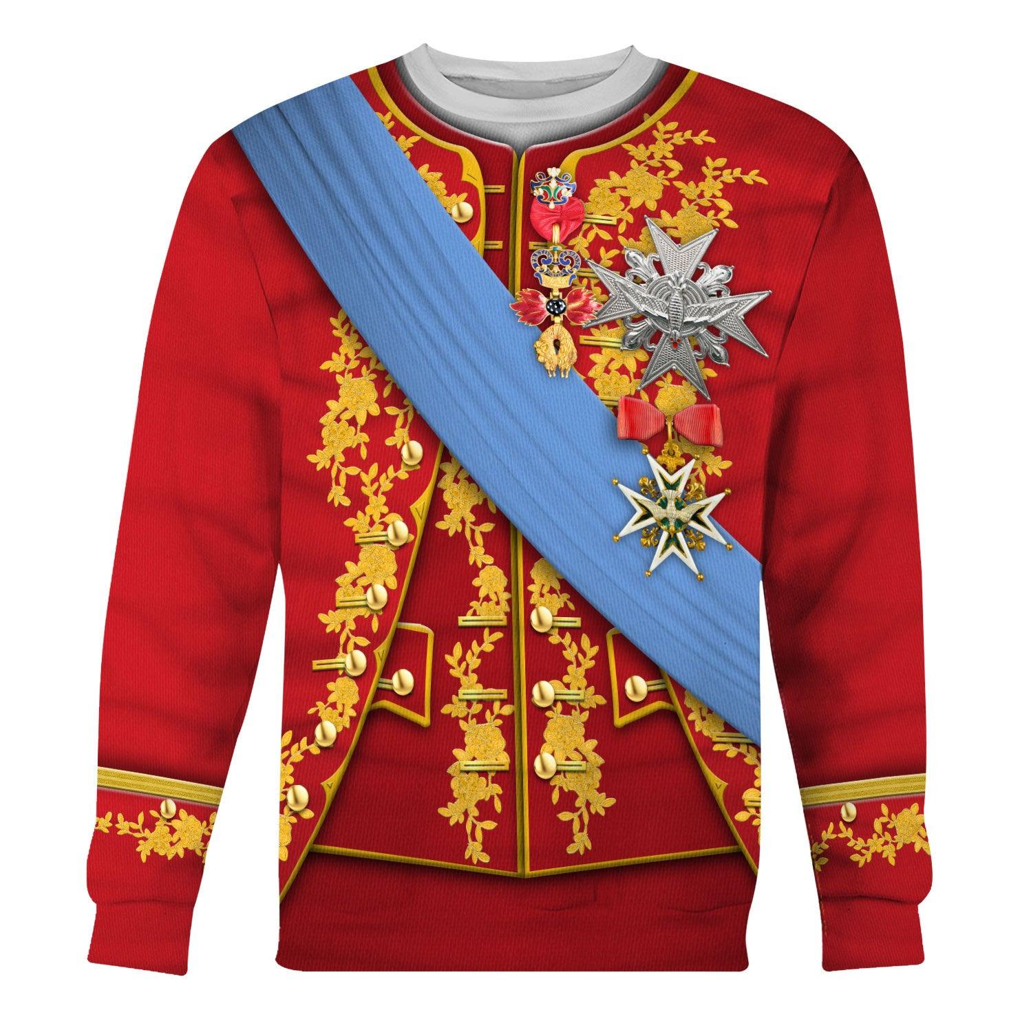 Gearhomie Louis XV of France Uniform All Over Print Hoodie Sweatshirt T-Shirt Tracksuit - Gearhomie.com