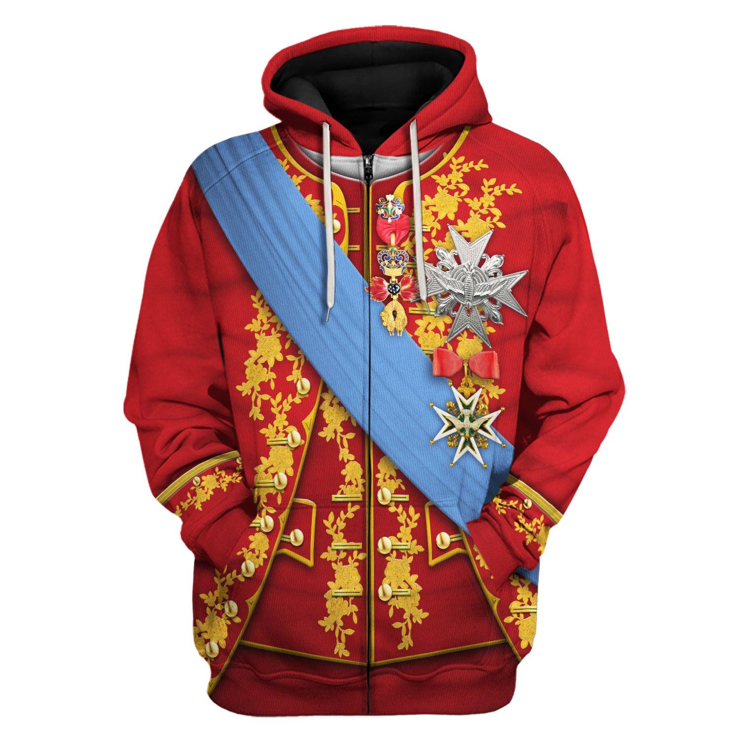 Gearhomie Louis XV of France Uniform All Over Print Hoodie Sweatshirt T-Shirt Tracksuit - Gearhomie.com