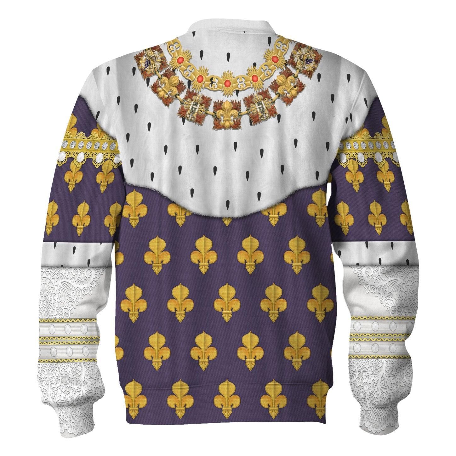 Oodiegang Louis XVI of France in Coronation Robes Costume All Over Print Hoodie Sweatshirt T-Shirt Tracksuit - Oodiegang.com