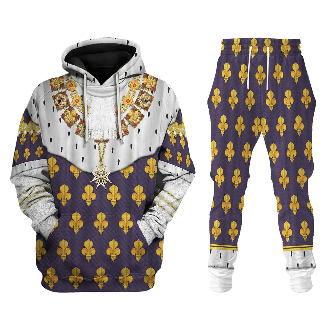 Gearhomie Louis XVI of France in Coronation Robes Costume All Over Print Hoodie Sweatshirt T-Shirt Tracksuit - Gearhomie.com