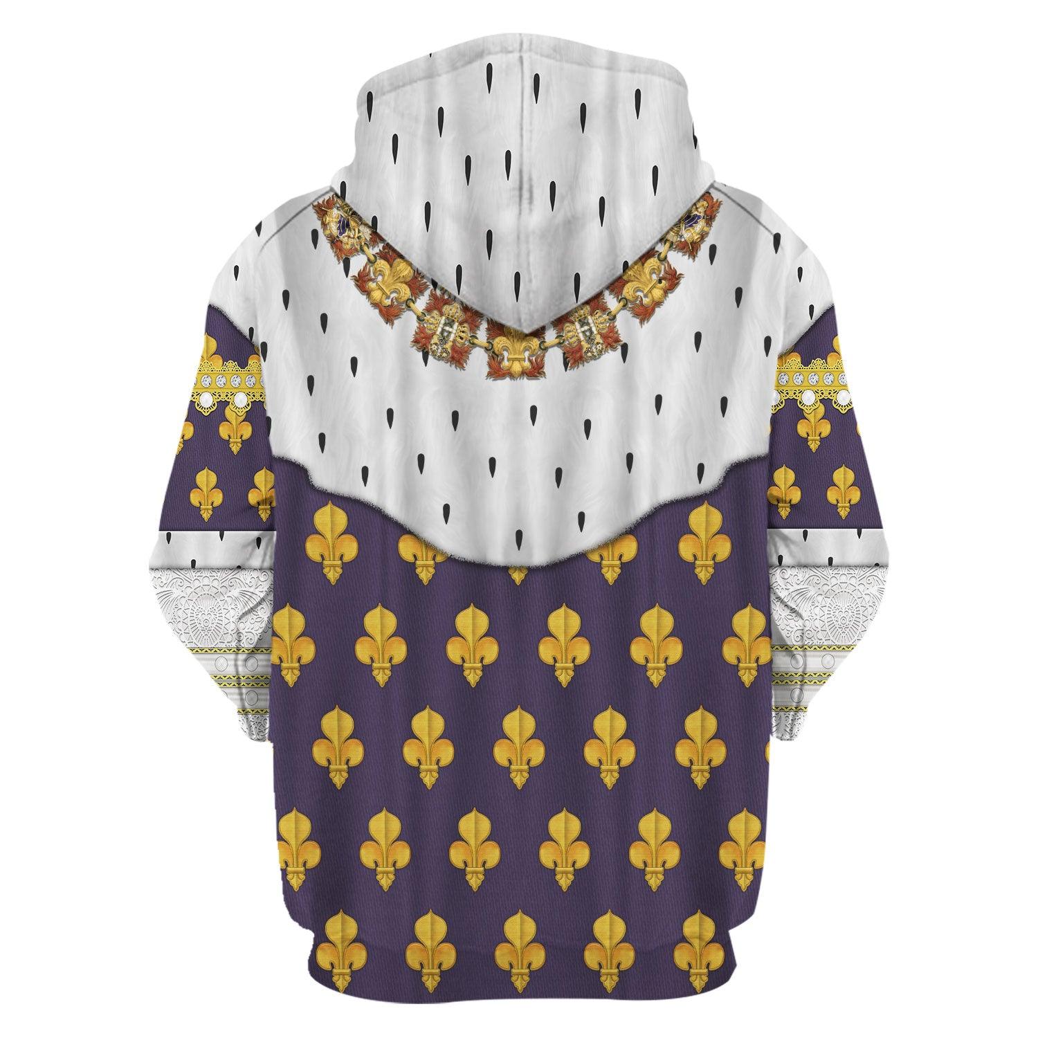 Gearhomie Louis XVI of France in Coronation Robes Costume All Over Print Hoodie Sweatshirt T-Shirt Tracksuit - Gearhomie.com