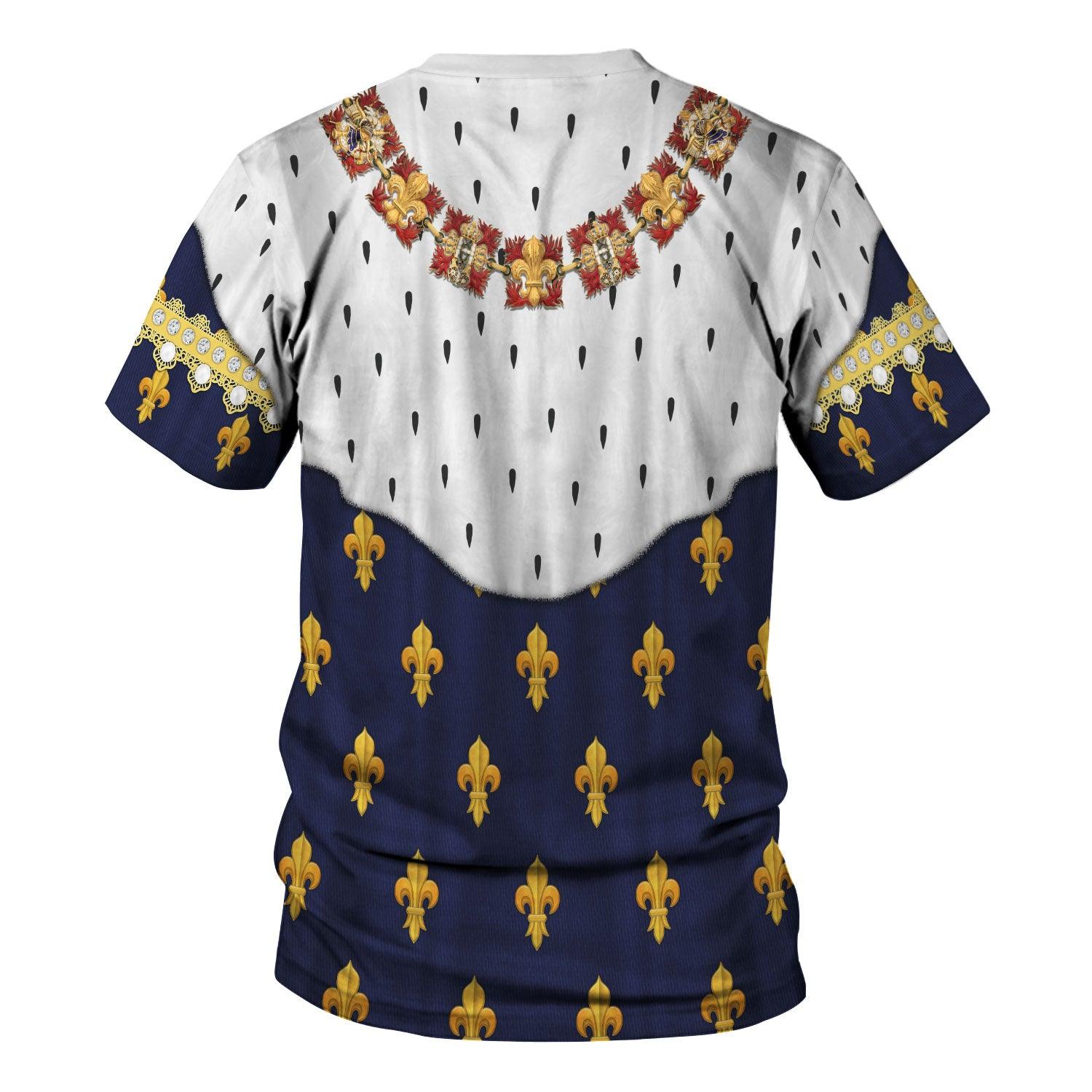 Gearhomie Louis XVIII of France in Coronation Robes Costume All Over Print Hoodie Sweatshirt T-Shirt Tracksuit - Gearhomie.com