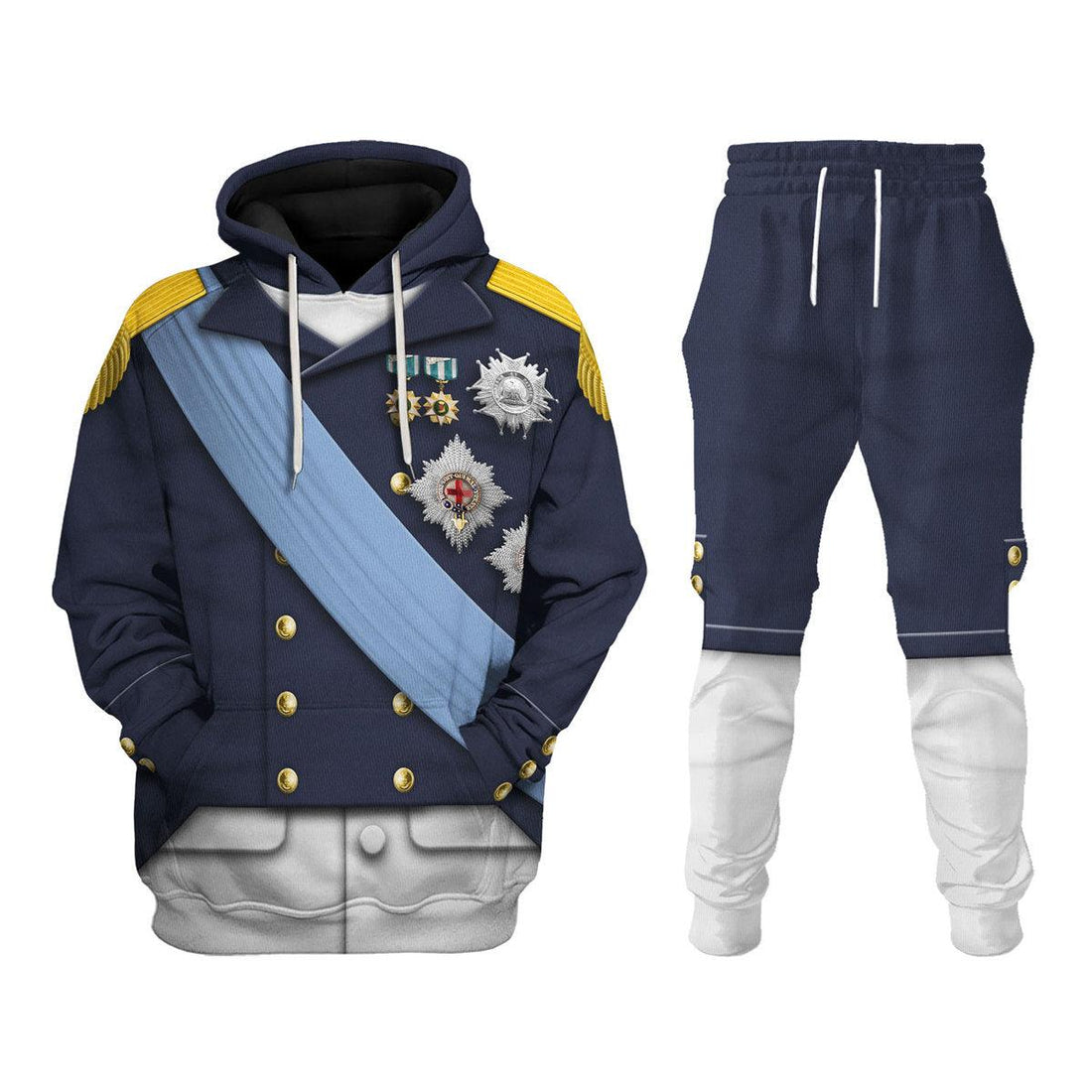 Gearhomie Louis XVIII of France Uniform All Over Print Hoodie Sweatshirt T-Shirt Tracksuit - Gearhomie.com