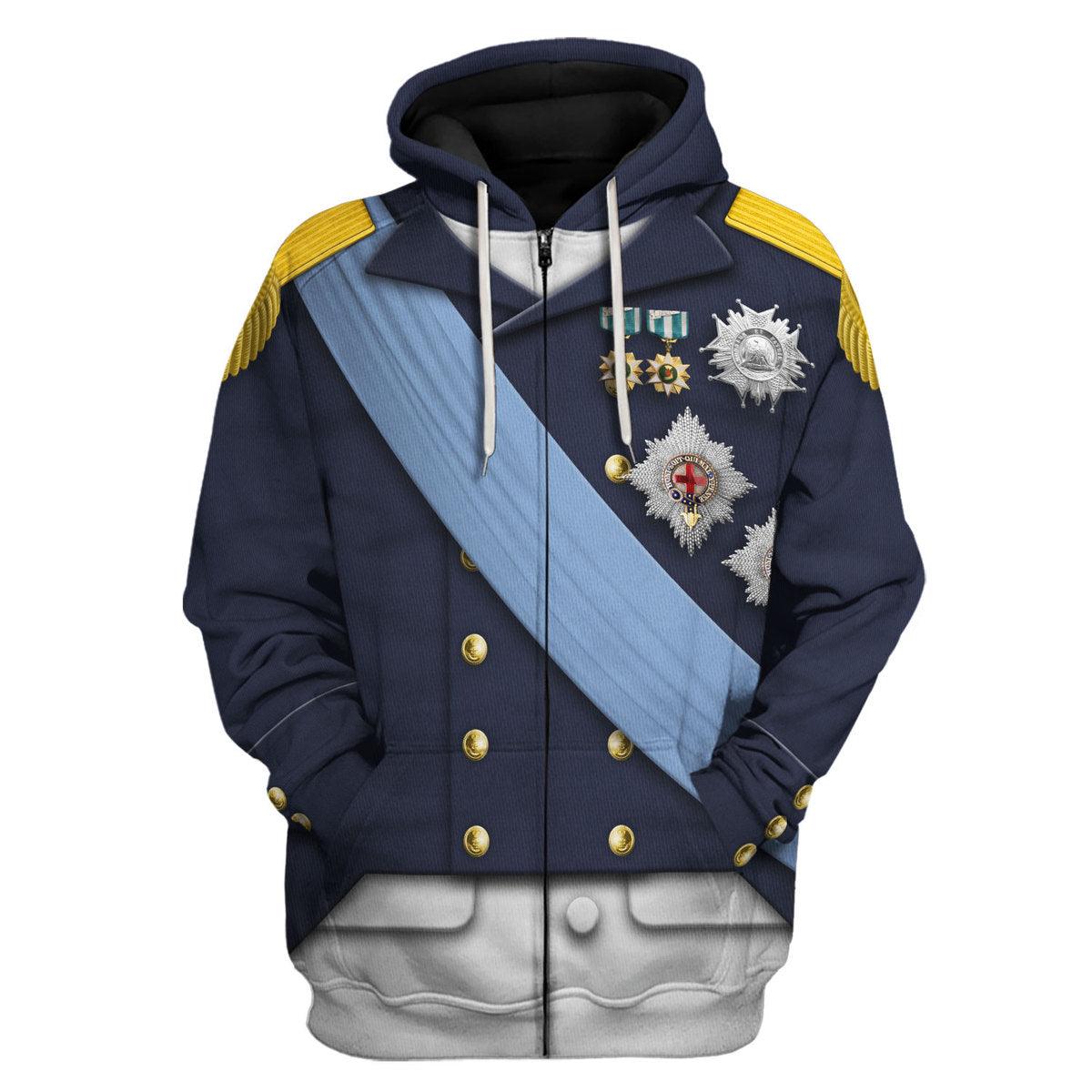 Gearhomie Louis XVIII of France Uniform All Over Print Hoodie Sweatshirt T-Shirt Tracksuit - Gearhomie.com