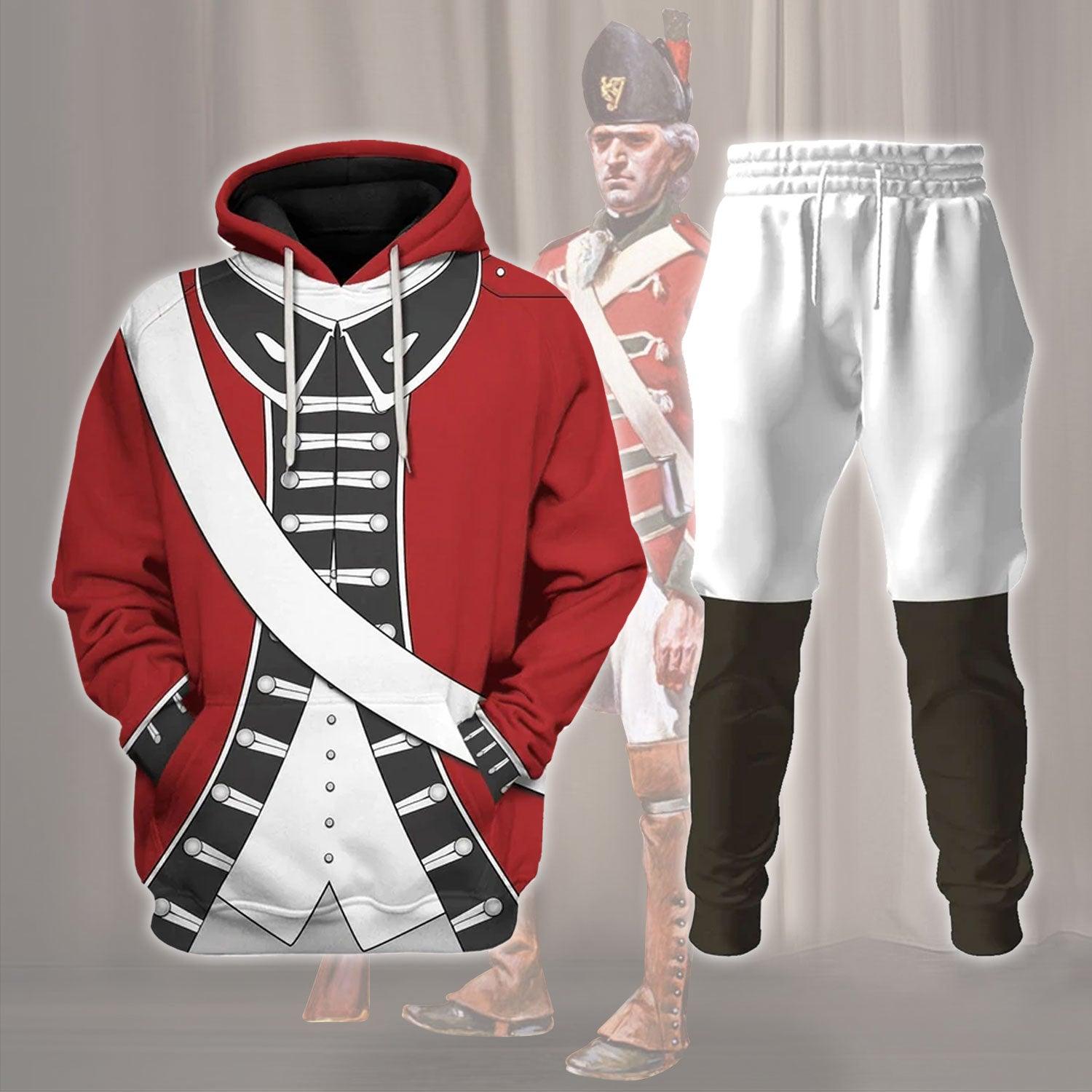 Gearhomie Loyalist Redcoat American Revolutionary War Costume Hoodie Sweatshirt T-Shirt Tracksuit - Gearhomie.com