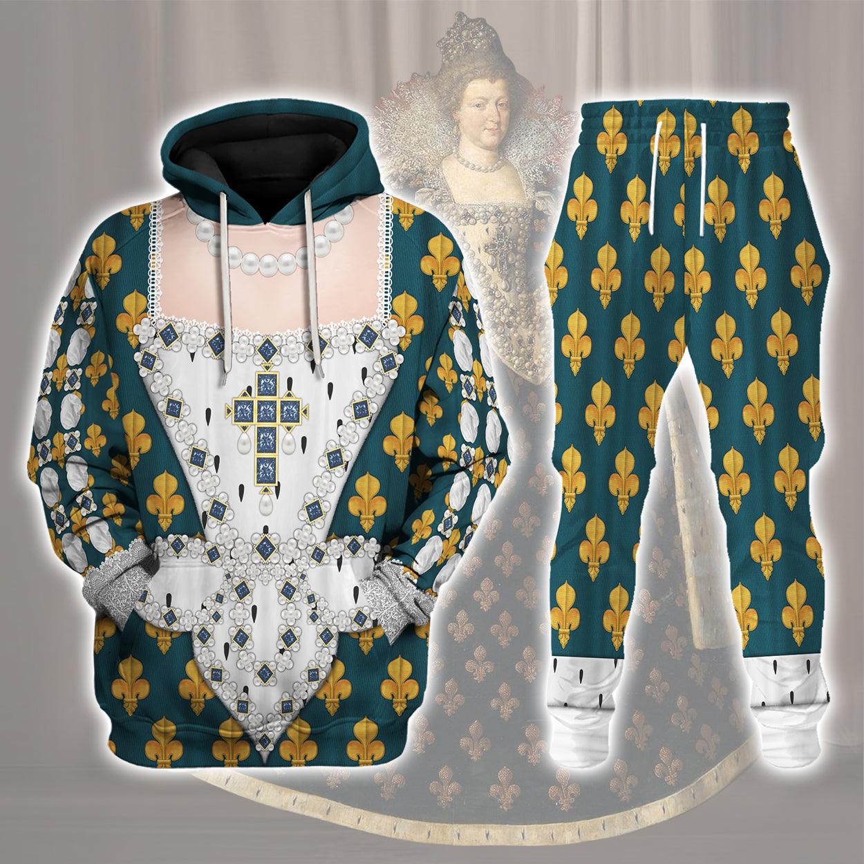 Oodiegang Marie de Medici Queen of France Costume All Over Print Hoodie Sweatshirt T-Shirt Tracksuit - Oodiegang.com
