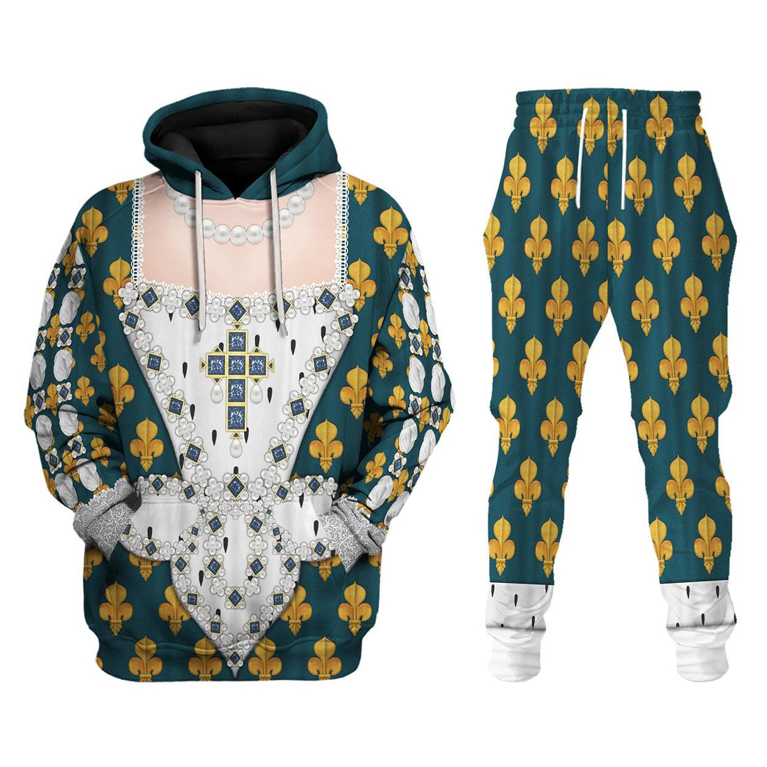 Gearhomie Marie de Medici Queen of France Costume All Over Print Hoodie Sweatshirt T-Shirt Tracksuit - Gearhomie.com