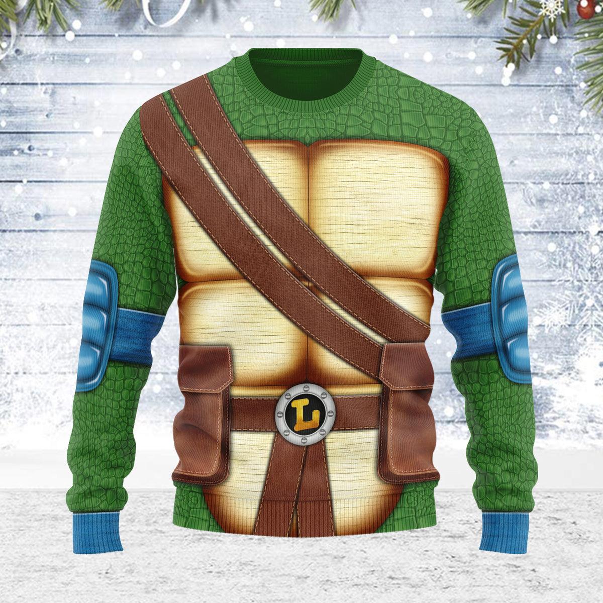 Gearhomie Merry Christmas Leonardo Ninja Turtle Unisex Wool Sweater - Gearhomie.com