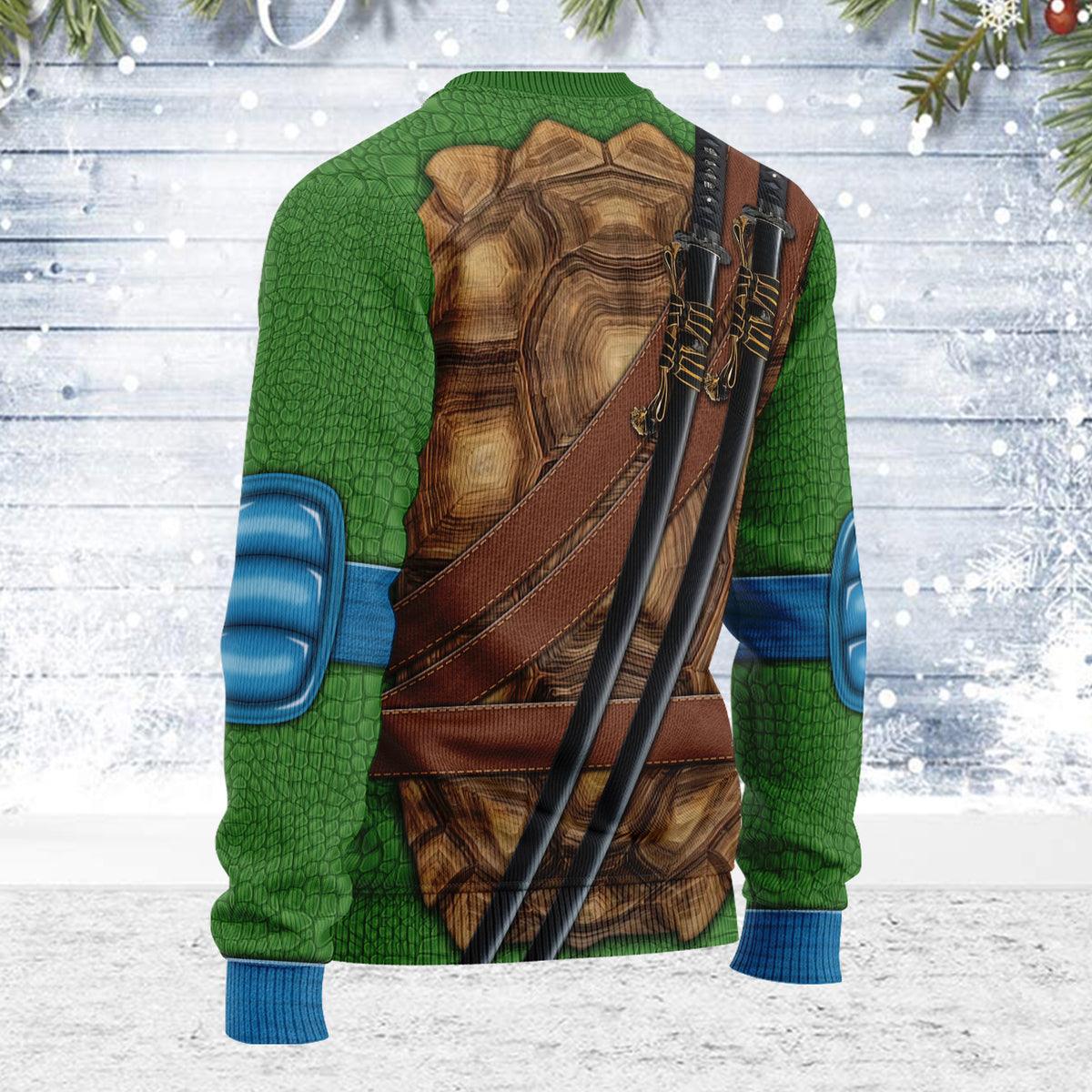 Gearhomie Merry Christmas Leonardo Ninja Turtle Unisex Wool Sweater - Gearhomie.com