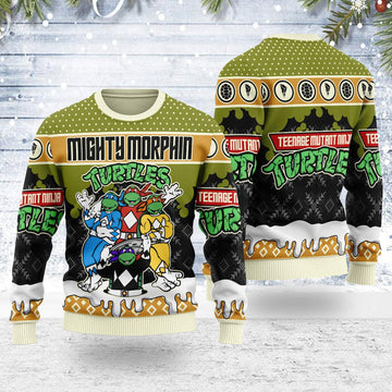 Gearhomie Merry Christmas Mighty Morphin Turtles Unisex Wool Sweater - Gearhomie.com