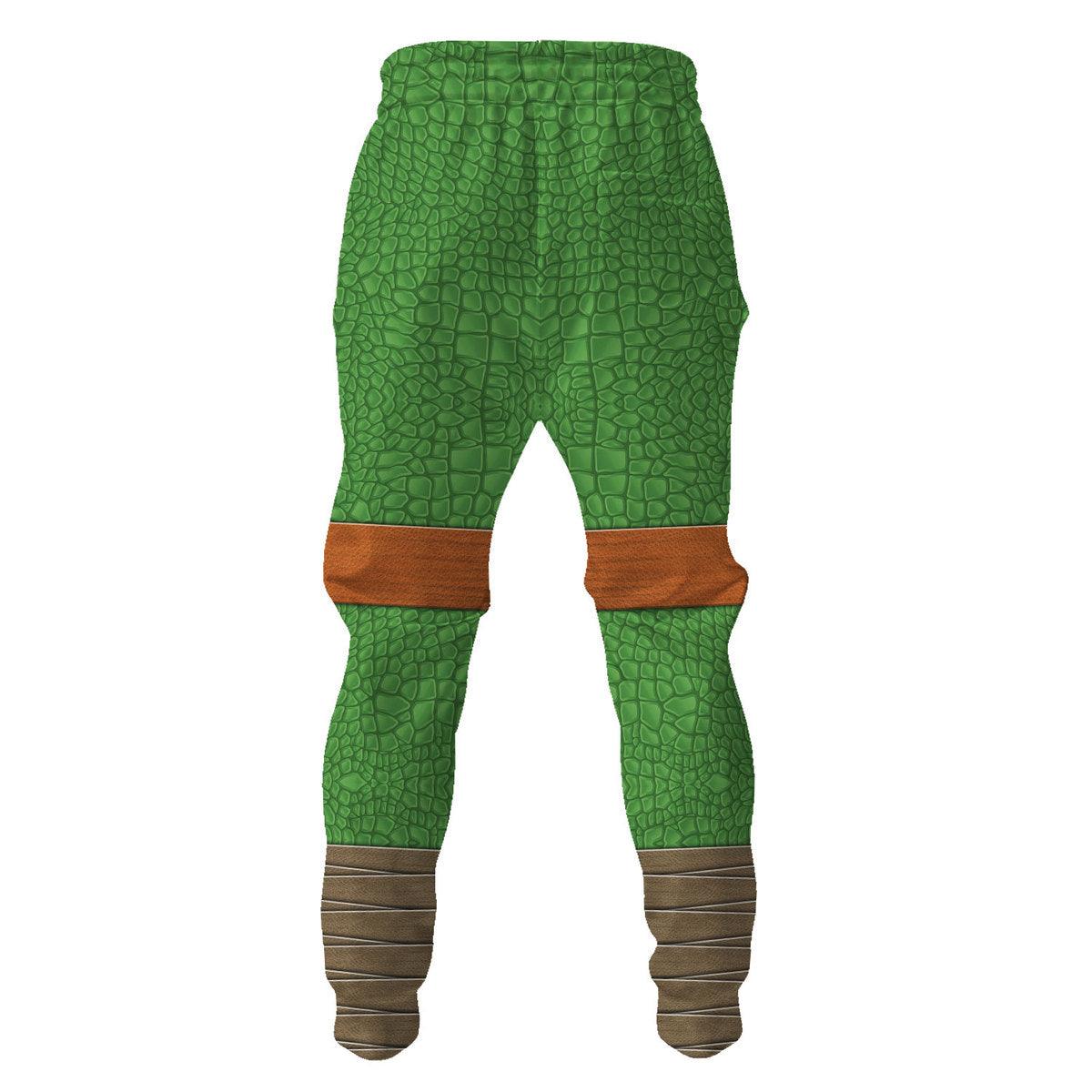 Gearhomie Michelangelo Ninja Turtles Costume Hoodie Sweatshirt T-Shirt ZipHoodie Sweatpants - Gearhomie.com
