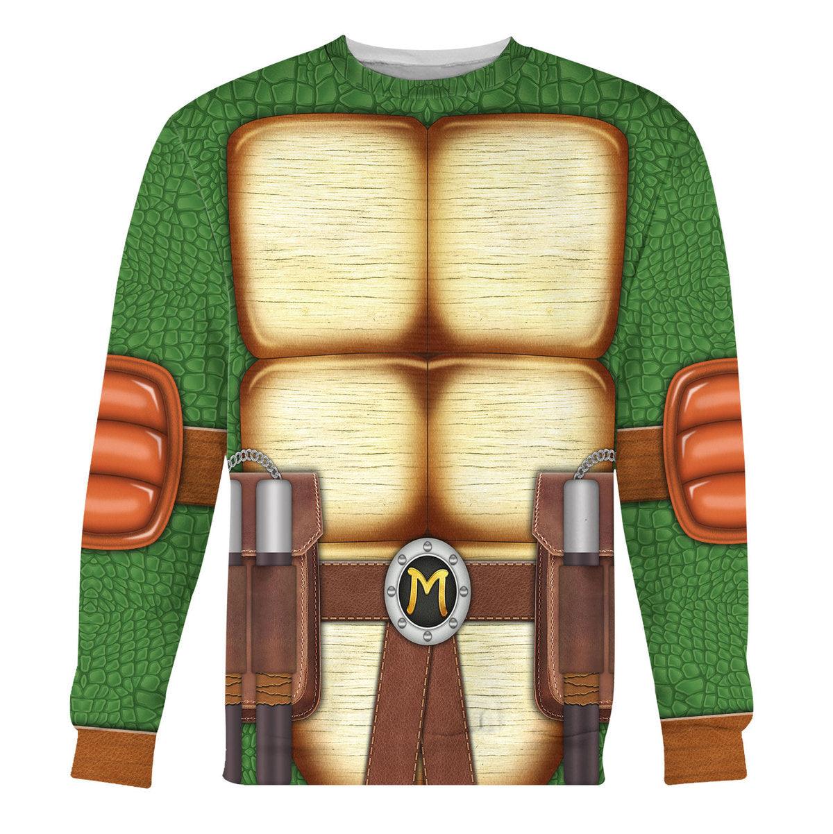 Gearhomie Michelangelo Ninja Turtles Costume Hoodie Sweatshirt T-Shirt ZipHoodie Sweatpants - Gearhomie.com