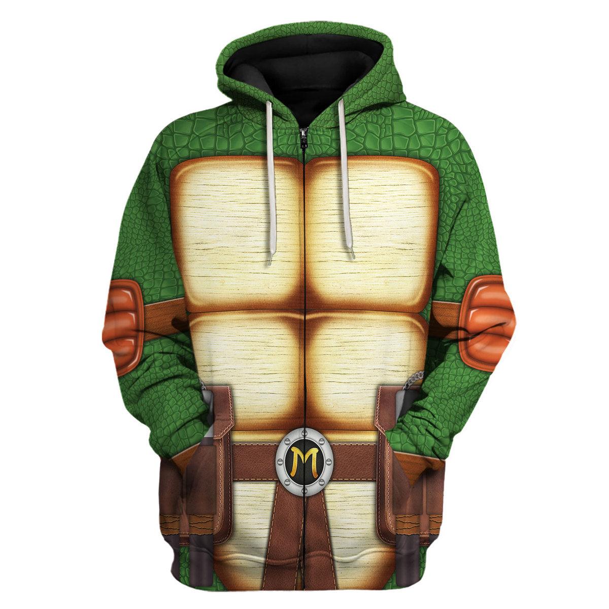 Gearhomie Michelangelo Ninja Turtles Costume Hoodie Sweatshirt T-Shirt ZipHoodie Sweatpants - Gearhomie.com