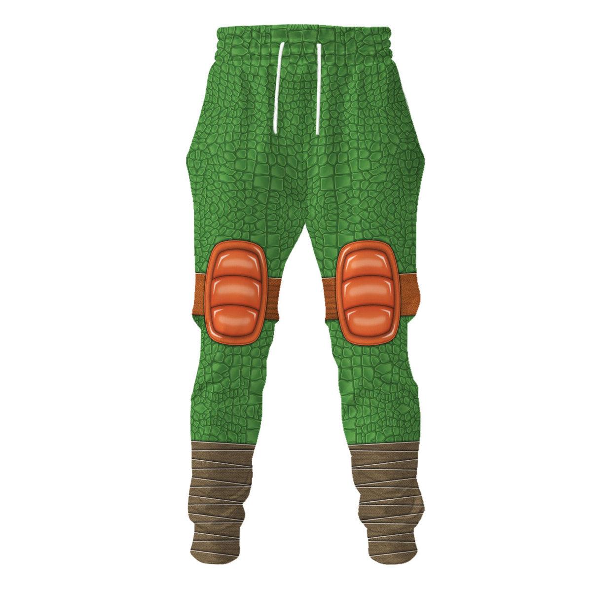 Gearhomie Michelangelo Ninja Turtles Costume Hoodie Sweatshirt T-Shirt ZipHoodie Sweatpants - Gearhomie.com