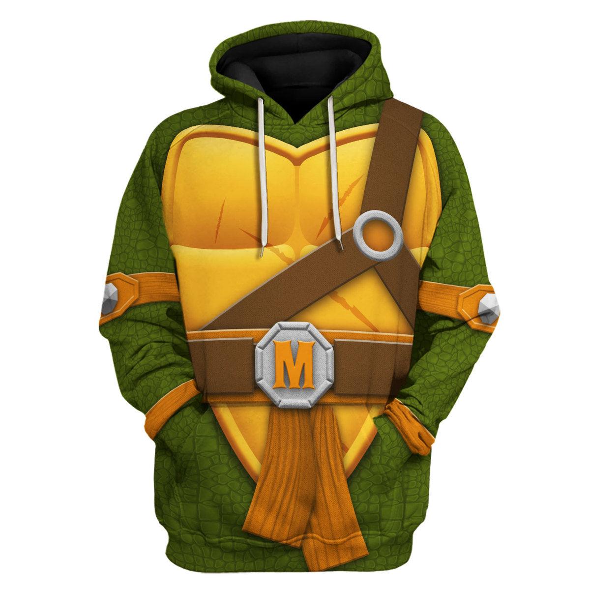 Gearhomie Michelangelo TMNT Costume Hoodie Sweatshirt T-Shirt Sweatpants - Gearhomie.com