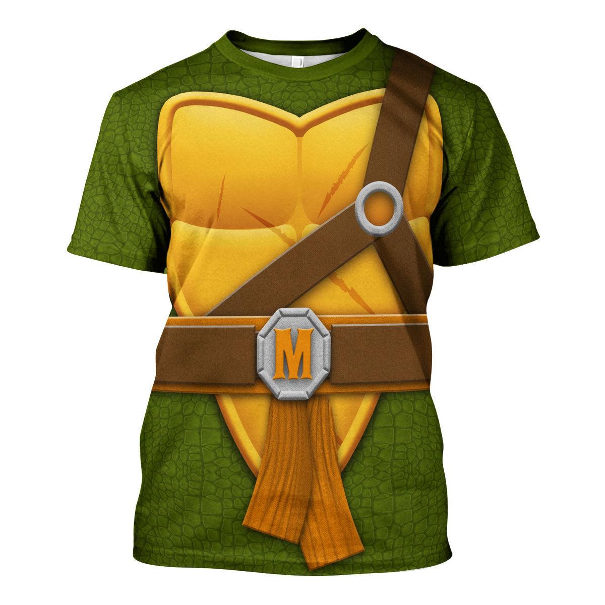 Gearhomie Michelangelo TMNT Costume Hoodie Sweatshirt T-Shirt Sweatpants - Gearhomie.com
