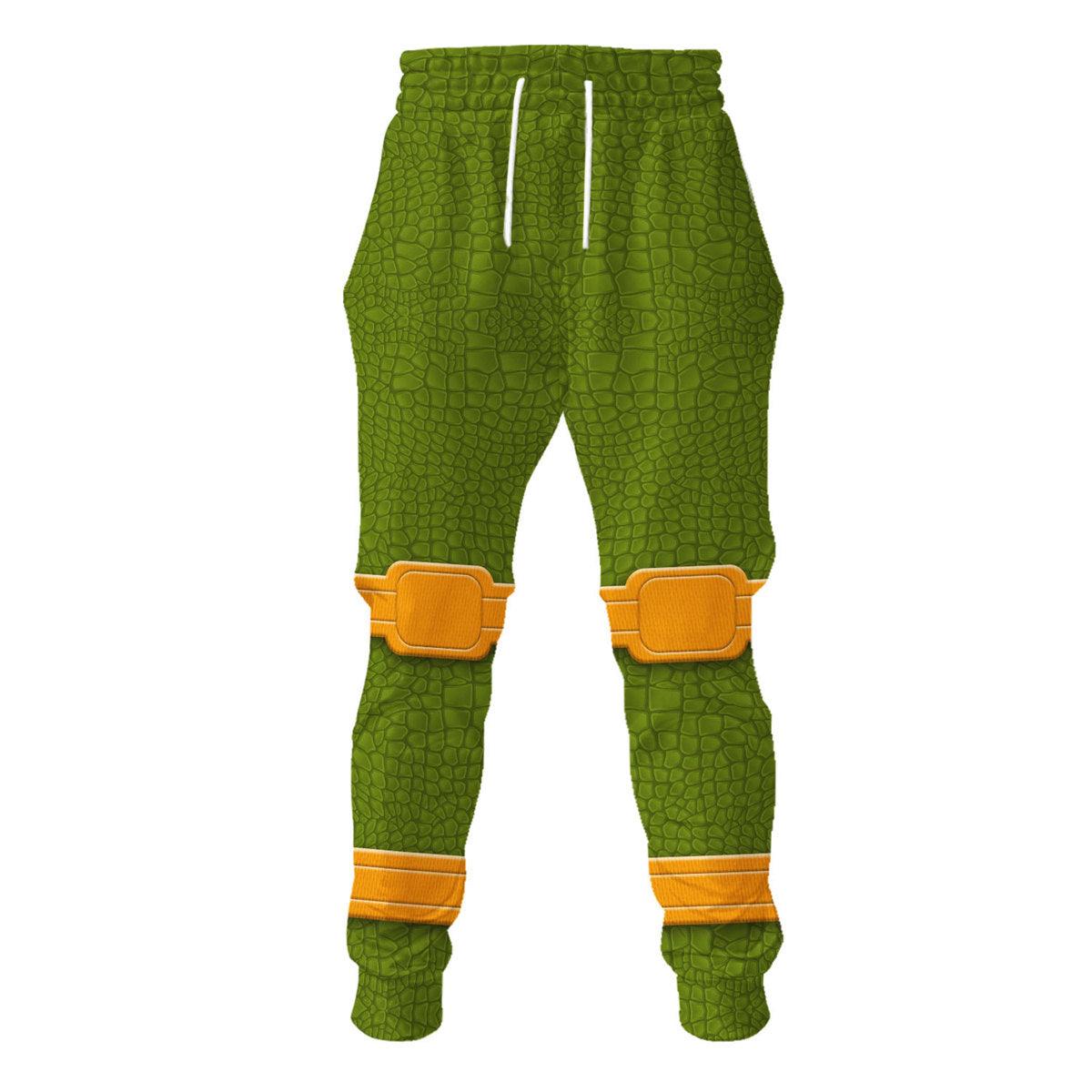 Gearhomie Michelangelo TMNT Costume Hoodie Sweatshirt T-Shirt Sweatpants - Gearhomie.com