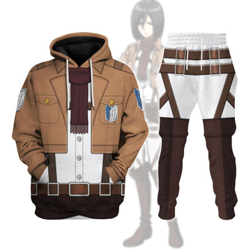 CustomsPig Mikasa Ackerman Costume Hoodie Sweatshirt T-Shirt Sweatpants - CustomsPig.com