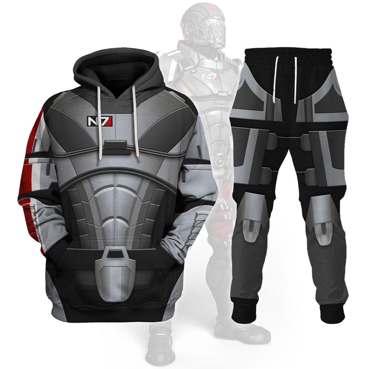 Gearhomie N7 Armor Hoodie Sweatshirt T-shirt Sweatpants Outfit Cosplay Costumes - Gearhomie.com