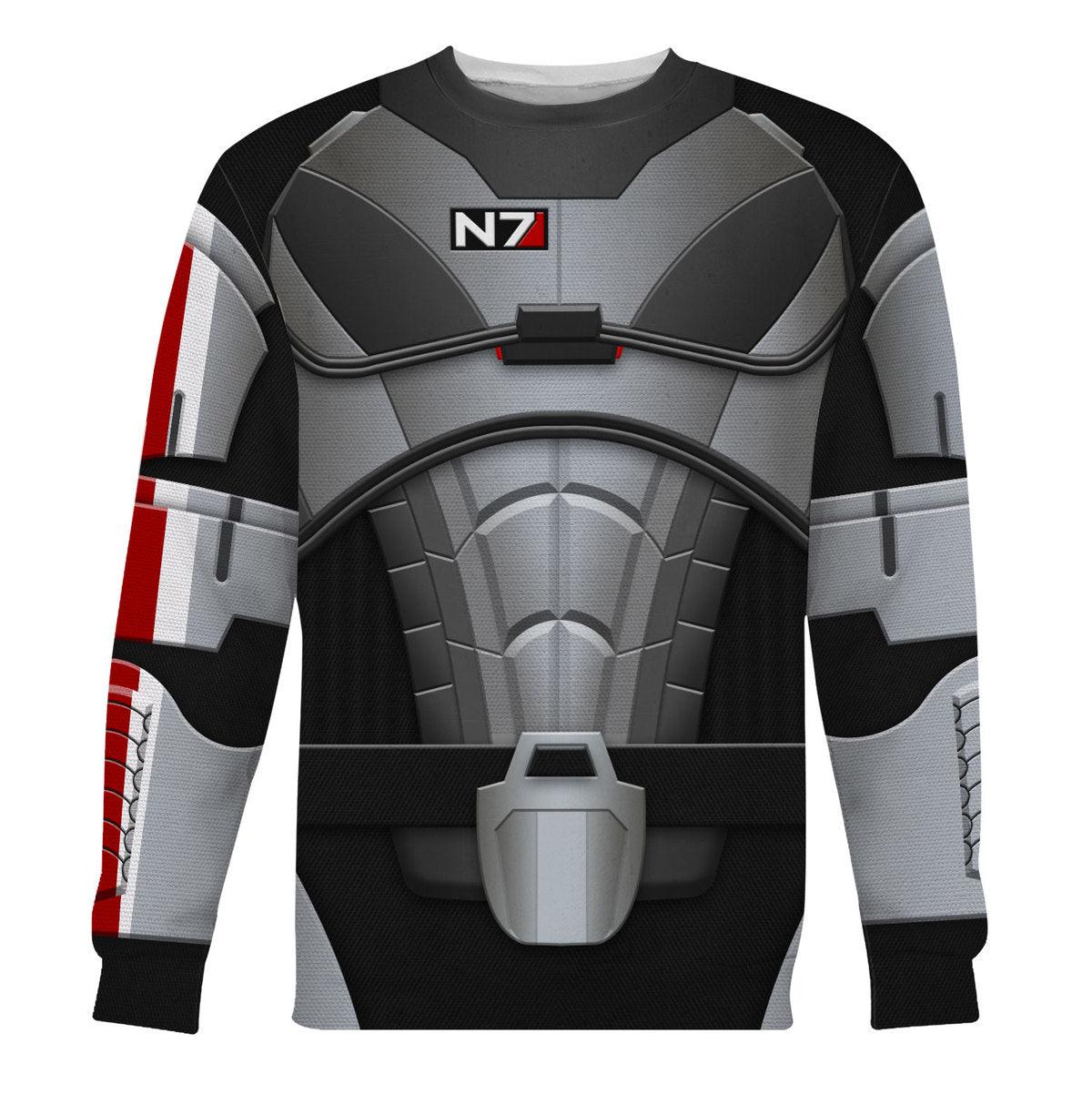 Gearhomie N7 Armor Hoodie Sweatshirt T-shirt Sweatpants Outfit Cosplay Costumes - Gearhomie.com