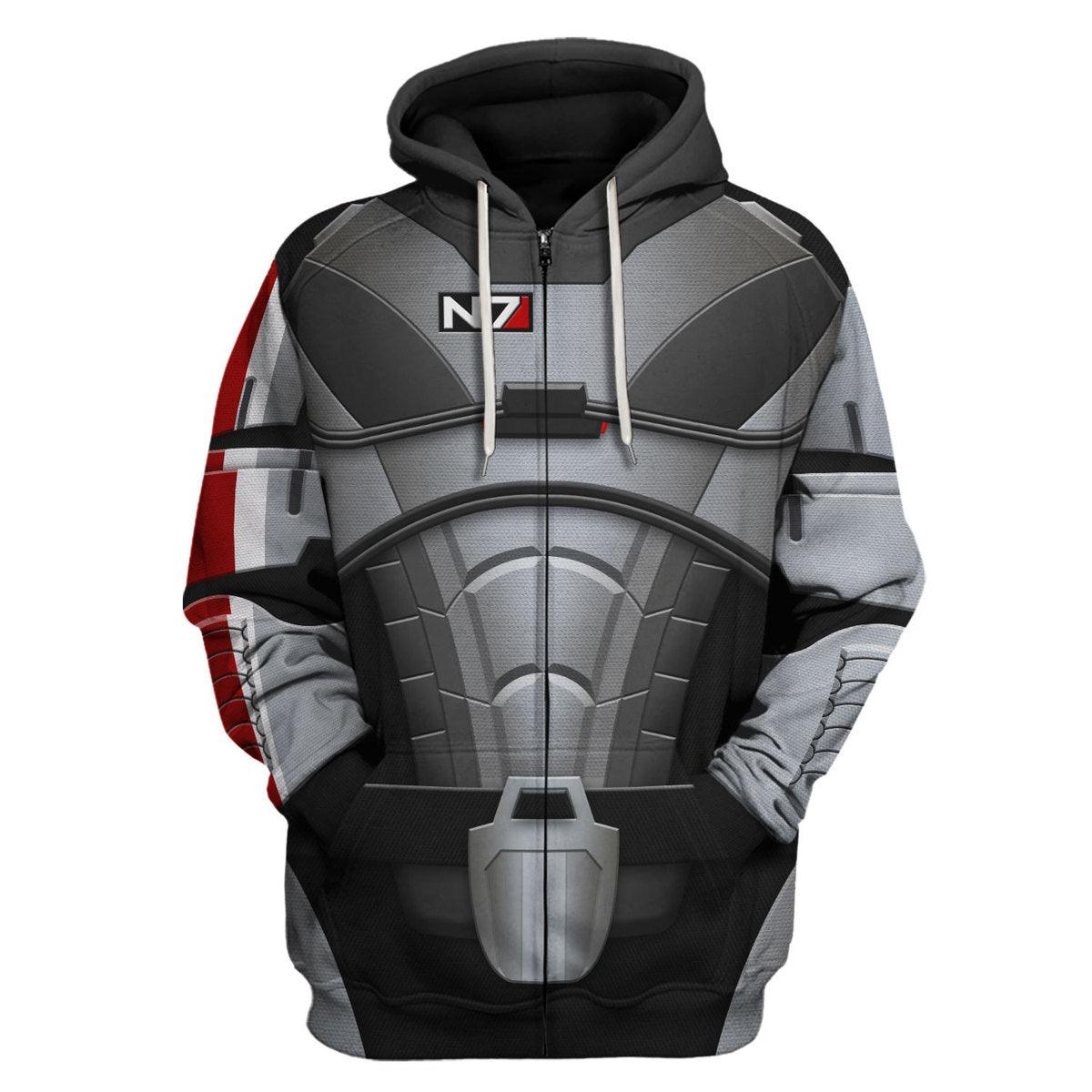 Gearhomie N7 Armor Hoodie Sweatshirt T-shirt Sweatpants Outfit Cosplay Costumes - Gearhomie.com
